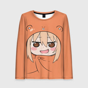 Женский лонгслив 3D с принтом Himouto! Umaru-chan в Кировске, 100% полиэстер | длинные рукава, круглый вырез горловины, полуприлегающий силуэт | Тематика изображения на принте: himouto umaru chan | himouto umaruchan | komaru | my two faced little sister | tanukichi | u.m.r. | umaru doma | двуличная сестрёнка умару | умару дома