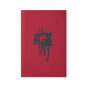 Обложка для паспорта матовая кожа с принтом Инь-янь в Кировске, натуральная матовая кожа | размер 19,3 х 13,7 см; прозрачные пластиковые крепления | abstraction | абстракция | инь янь