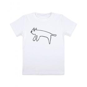 Детская футболка хлопок с принтом Кот маминой подруги в Кировске, 100% хлопок | круглый вырез горловины, полуприлегающий силуэт, длина до линии бедер | кот | котик | мем | прикол | рисунок