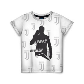 Детская футболка 3D с принтом Ronaldo the best в Кировске, 100% гипоаллергенный полиэфир | прямой крой, круглый вырез горловины, длина до линии бедер, чуть спущенное плечо, ткань немного тянется | 7 | cristiano | juventus | ronaldo | криштиану | роналду | ювентус