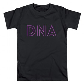 Мужская футболка хлопок с принтом DNA (BTS) в Кировске, 100% хлопок | прямой крой, круглый вырез горловины, длина до линии бедер, слегка спущенное плечо. | Тематика изображения на принте: 