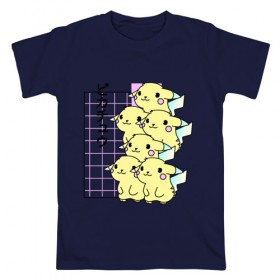 Мужская футболка хлопок с принтом Пикачу в Кировске, 100% хлопок | прямой крой, круглый вырез горловины, длина до линии бедер, слегка спущенное плечо. | anime | japan | pikachu | pokemon | tumbler | webpunk