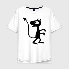 Мужская футболка хлопок Oversize с принтом Luci в Кировске, 100% хлопок | свободный крой, круглый ворот, “спинка” длиннее передней части | disenchantment | luci | люси | мэтт гроунинг | разочарование | тролль | эльф