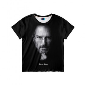 Детская футболка 3D с принтом Steve Jobs в Кировске, 100% гипоаллергенный полиэфир | прямой крой, круглый вырез горловины, длина до линии бедер, чуть спущенное плечо, ткань немного тянется | iphone | steve jobs | стив джобс | эппл