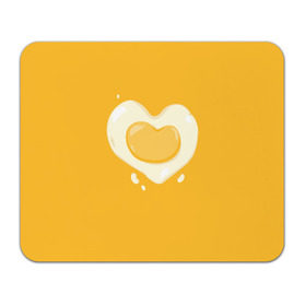 Коврик прямоугольный с принтом Яичница Сердечко в Кировске, натуральный каучук | размер 230 х 185 мм; запечатка лицевой стороны | Тематика изображения на принте: eggs | food | heart | love | white | yellow | белок | всмятку | еда | желток | любовь | сердечко | сердце | яичница | яйца