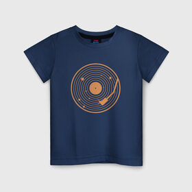 Детская футболка хлопок с принтом Солнечная пластинка в Кировске, 100% хлопок | круглый вырез горловины, полуприлегающий силуэт, длина до линии бедер | венера | геометрия | звук | земля | игла | кольца | круги | марс | меркурий | минимализм | планеты | пластинка | сатурн | солнечная пластинка | солнечная система | солнце | уран | юпитер