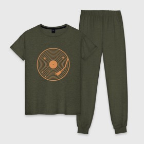 Женская пижама хлопок с принтом Солнечная пластинка в Кировске, 100% хлопок | брюки и футболка прямого кроя, без карманов, на брюках мягкая резинка на поясе и по низу штанин | венера | геометрия | звук | земля | игла | кольца | круги | марс | меркурий | минимализм | планеты | пластинка | сатурн | солнечная пластинка | солнечная система | солнце | уран | юпитер