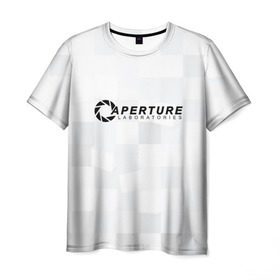 Мужская футболка 3D с принтом Aperture Labs в Кировске, 100% полиэфир | прямой крой, круглый вырез горловины, длина до линии бедер | лаборатория | портал