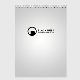 Скетчбук с принтом Black Mesa в Кировске, 100% бумага
 | 48 листов, плотность листов — 100 г/м2, плотность картонной обложки — 250 г/м2. Листы скреплены сверху удобной пружинной спиралью | Тематика изображения на принте: black mesa | half life | халф лайф | черная меса