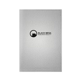 Обложка для паспорта матовая кожа с принтом Black Mesa в Кировске, натуральная матовая кожа | размер 19,3 х 13,7 см; прозрачные пластиковые крепления | black mesa | half life | халф лайф | черная меса