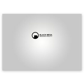 Поздравительная открытка с принтом Black Mesa в Кировске, 100% бумага | плотность бумаги 280 г/м2, матовая, на обратной стороне линовка и место для марки
 | Тематика изображения на принте: black mesa | half life | халф лайф | черная меса