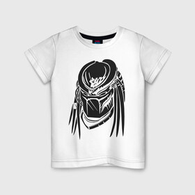 Детская футболка хлопок с принтом Хищник в Кировске, 100% хлопок | круглый вырез горловины, полуприлегающий силуэт, длина до линии бедер | prediator | голова | дреды | инопланетяне | пришельцы | ужасы | фантастика | фильм | хищник