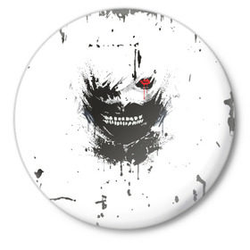 Значок с принтом Kaneki Ken (Tokyo Ghoul) #1 в Кировске,  металл | круглая форма, металлическая застежка в виде булавки | anime | kaneki ken | tokyo ghoul | аниме | канеки кен | токийский гуль