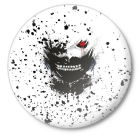 Значок с принтом Kaneki Ken (Tokyo Ghoul) #3 в Кировске,  металл | круглая форма, металлическая застежка в виде булавки | anime | kaneki ken | tokyo ghoul | аниме | канеки кен | токийский гуль