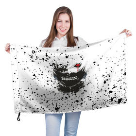 Флаг 3D с принтом Kaneki Ken (Tokyo Ghoul) #3 в Кировске, 100% полиэстер | плотность ткани — 95 г/м2, размер — 67 х 109 см. Принт наносится с одной стороны | anime | kaneki ken | tokyo ghoul | аниме | канеки кен | токийский гуль