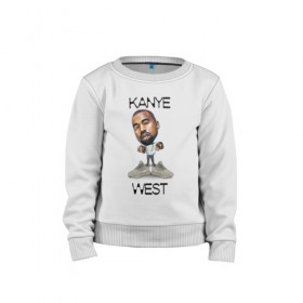 Детский свитшот хлопок с принтом Kanye West в Кировске, 100% хлопок | круглый вырез горловины, эластичные манжеты, пояс и воротник | kanye west | music | rap | yeezus | кэнье | музыка | рэп