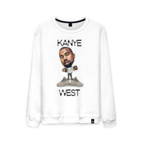 Мужской свитшот хлопок с принтом Kanye West в Кировске, 100% хлопок |  | kanye west | music | rap | yeezus | кэнье | музыка | рэп