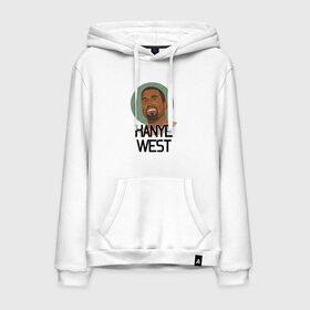 Мужская толстовка хлопок с принтом Kanye West в Кировске, френч-терри, мягкий теплый начес внутри (100% хлопок) | карман-кенгуру, эластичные манжеты и нижняя кромка, капюшон с подкладом и шнурком | 