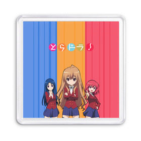 Магнит 55*55 с принтом Toradora! - Taiga Aisaka в Кировске, Пластик | Размер: 65*65 мм; Размер печати: 55*55 мм | taiga aisaka | tiger x dragon | toradora | тайга айсака | торадора