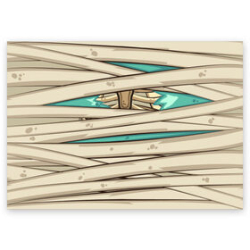 Поздравительная открытка с принтом Мумия в Кировске, 100% бумага | плотность бумаги 280 г/м2, матовая, на обратной стороне линовка и место для марки
 | Тематика изображения на принте: бинты | зомби | мертвец | мумия | труп