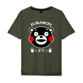 Мужская футболка хлопок Oversize с принтом KUMAMON в Кировске, 100% хлопок | свободный крой, круглый ворот, “спинка” длиннее передней части | Тематика изображения на принте: japanese | kumamon | kumamoto | аниме | игрушка | кумамон | кумамото сапурайдзу | персонаж | талисман | япония