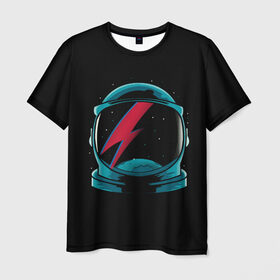 Мужская футболка 3D с принтом Space Bowie в Кировске, 100% полиэфир | прямой крой, круглый вырез горловины, длина до линии бедер | david bowie | rock music | дэвид боуи | рок  музыка