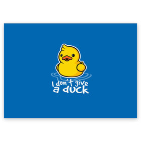 Поздравительная открытка с принтом I Dont Give a Duck в Кировске, 100% бумага | плотность бумаги 280 г/м2, матовая, на обратной стороне линовка и место для марки
 | Тематика изображения на принте: duck | yellow | вода | водичка | желтая | жру | кря | прикол | утка | уточка