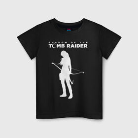 Детская футболка хлопок с принтом Tomb Raider LOGO в Кировске, 100% хлопок | круглый вырез горловины, полуприлегающий силуэт, длина до линии бедер | воительница | женщина | игра | крофт | лара | персонаж