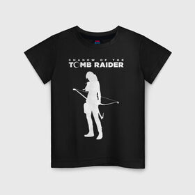 Детская футболка хлопок с принтом Tomb Raider LOGO в Кировске, 100% хлопок | круглый вырез горловины, полуприлегающий силуэт, длина до линии бедер | Тематика изображения на принте: воительница | женщина | игра | крофт | лара | персонаж