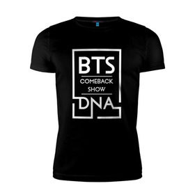 Мужская футболка премиум с принтом BTS DNA в Кировске, 92% хлопок, 8% лайкра | приталенный силуэт, круглый вырез ворота, длина до линии бедра, короткий рукав | Тематика изображения на принте: 