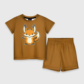 Детский костюм с шортами 3D с принтом Дерзкий Лис в Кировске,  |  | Тематика изображения на принте: fox | foxes | rude | you | грубый | дерзкий | лис | лиса | лисенок | лисичка | лисы