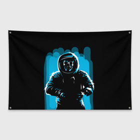 Флаг-баннер с принтом Dead Space в Кировске, 100% полиэстер | размер 67 х 109 см, плотность ткани — 95 г/м2; по краям флага есть четыре люверса для крепления | austranaut | bone | cosmos | nasa | skull | астронавт | космонавт | космос | кости | череп