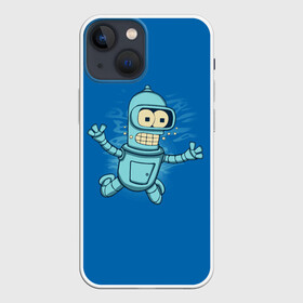 Чехол для iPhone 13 mini с принтом Bender Nevermind в Кировске,  |  | bender | futurama | mult | nevermind | nirvana | simpsons | zoidberg | бендер | зойдберг | мульт | мультик | мультфильм | симпсоны | футурама