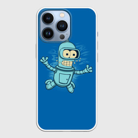 Чехол для iPhone 13 Pro с принтом Bender Nevermind в Кировске,  |  | bender | futurama | mult | nevermind | nirvana | simpsons | zoidberg | бендер | зойдберг | мульт | мультик | мультфильм | симпсоны | футурама