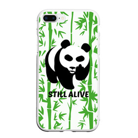 Чехол для iPhone 7Plus/8 Plus матовый с принтом Still Alive в Кировске, Силикон | Область печати: задняя сторона чехла, без боковых панелей | alive | bamboo | green | greenpeace | panga | peace | still | бамбук | грин | гринпис | живая | живой | зеленый | мир | панда | панды | пис