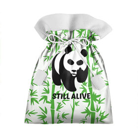 Подарочный 3D мешок с принтом Still Alive в Кировске, 100% полиэстер | Размер: 29*39 см | alive | bamboo | green | greenpeace | panga | peace | still | бамбук | грин | гринпис | живая | живой | зеленый | мир | панда | панды | пис