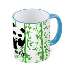 Кружка с принтом Still Alive в Кировске, керамика | ёмкость 330 мл | Тематика изображения на принте: alive | bamboo | green | greenpeace | panga | peace | still | бамбук | грин | гринпис | живая | живой | зеленый | мир | панда | панды | пис
