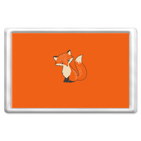 Магнит 45*70 с принтом Лисичка в Кировске, Пластик | Размер: 78*52 мм; Размер печати: 70*45 | fox | foxes | ginger | orange | tail | лапки | лис | лиса | лисичка | лисички | лисы | оранжевый | рыжая | рыжий | хвост
