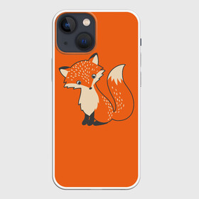 Чехол для iPhone 13 mini с принтом Лисичка в Кировске,  |  | fox | foxes | ginger | orange | tail | лапки | лис | лиса | лисичка | лисички | лисы | оранжевый | рыжая | рыжий | хвост