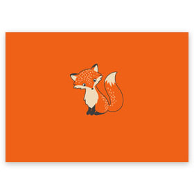 Поздравительная открытка с принтом Лисичка в Кировске, 100% бумага | плотность бумаги 280 г/м2, матовая, на обратной стороне линовка и место для марки
 | fox | foxes | ginger | orange | tail | лапки | лис | лиса | лисичка | лисички | лисы | оранжевый | рыжая | рыжий | хвост