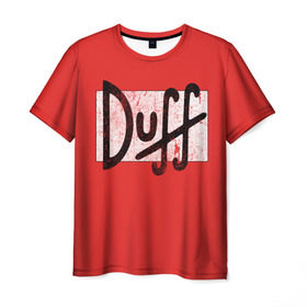 Мужская футболка 3D с принтом Duff Beer в Кировске, 100% полиэфир | прямой крой, круглый вырез горловины, длина до линии бедер | Тематика изображения на принте: beer | donut | duff | fun | homer | joke | simpson | simpsons | гомер | дафф | пончик | прикол | приколы | симпсон | симпсоны