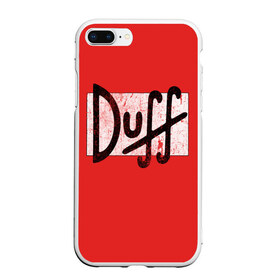 Чехол для iPhone 7Plus/8 Plus матовый с принтом Duff Beer в Кировске, Силикон | Область печати: задняя сторона чехла, без боковых панелей | beer | donut | duff | fun | homer | joke | simpson | simpsons | гомер | дафф | пончик | прикол | приколы | симпсон | симпсоны