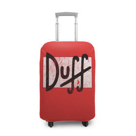 Чехол для чемодана 3D с принтом Duff Beer в Кировске, 86% полиэфир, 14% спандекс | двустороннее нанесение принта, прорези для ручек и колес | beer | donut | duff | fun | homer | joke | simpson | simpsons | гомер | дафф | пончик | прикол | приколы | симпсон | симпсоны
