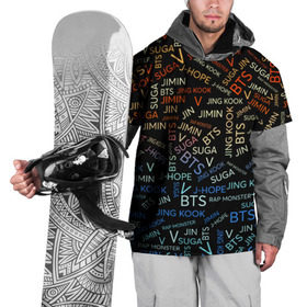 Накидка на куртку 3D с принтом BTS в Кировске, 100% полиэстер |  | bangtan boys | beyond the scene | bts | k pop | music | арэм | ви | джей хоуп | джин | музыка | состав | сюга | чимин | чонгук
