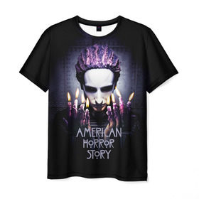 Мужская футболка 3D с принтом American Horror Story в Кировске, 100% полиэфир | прямой крой, круглый вырез горловины, длина до линии бедер | 8 сезон | american | apocalypse | horror | story | американская | апокалипсис | история | сериал | ужасов