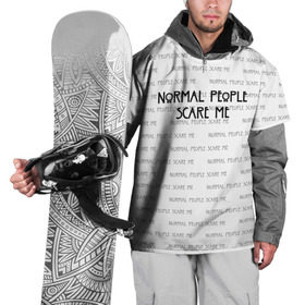 Накидка на куртку 3D с принтом NORMAL PEOPLE SCARE ME в Кировске, 100% полиэстер |  | american horror story | normal people scare me | американская история ужасов | сериал | ужасы