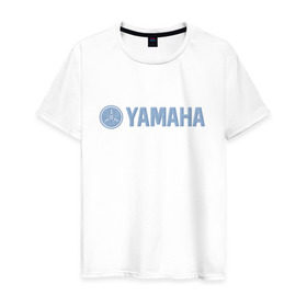 Мужская футболка хлопок с принтом Yamaha jeans в Кировске, 100% хлопок | прямой крой, круглый вырез горловины, длина до линии бедер, слегка спущенное плечо. | Тематика изображения на принте: jeans | yamaha | джинсы | ямаха