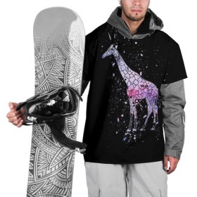 Накидка на куртку 3D с принтом Звездный Жираф в Кировске, 100% полиэстер |  | Тематика изображения на принте: animal | desert | giraffe | long | pattern | skin | space | stars | tall | высокий | длинная | животное | животные | жираф | жирафы | звезды | космос | пустыня | узор | шея