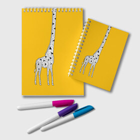 Блокнот с принтом Я Жираф в Кировске, 100% бумага | 48 листов, плотность листов — 60 г/м2, плотность картонной обложки — 250 г/м2. Листы скреплены удобной пружинной спиралью. Цвет линий — светло-серый
 | animal | desert | giraffe | long | pattern | skin | tall | высокий | длинная | животное | животные | жираф | жирафы | пустыня | узор | шея
