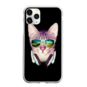 Чехол для iPhone 11 Pro матовый с принтом Кот в Наушниках в Кировске, Силикон |  | cat | cats | kitten | kitty | pussy | диджей | кот | котенок | котик | котики | коты | котята | кошка | кошки | наушники | очки